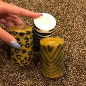 ❤️5 for $25❤️Set of 3 animal print candles